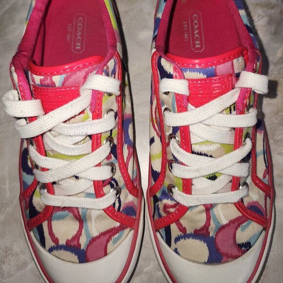 Coach Barrett Poppy Ikat low-top sneakers Sz 7.5 - Picture 4 of 7